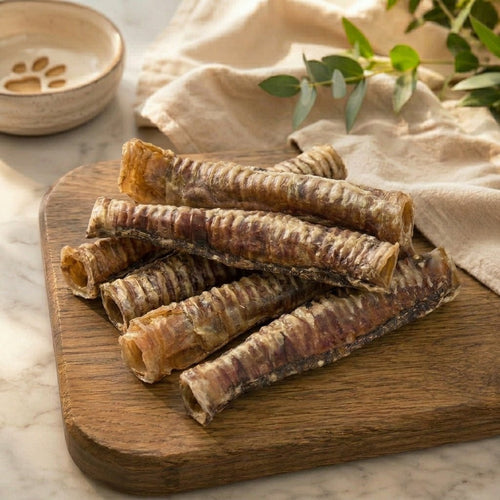 24cm Beef Trachea Dog Chews - Pack of 6 natural dog treat UK