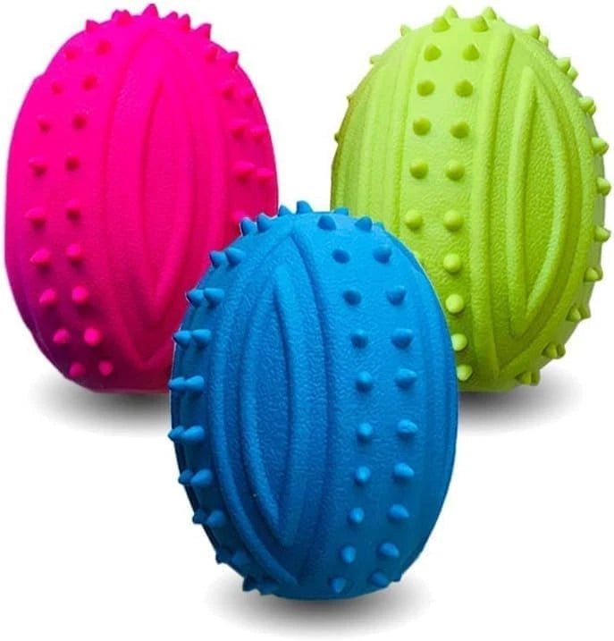 Kingdom Rubber Squeaky Rugby Ball Dog Toy natural dog treat UK