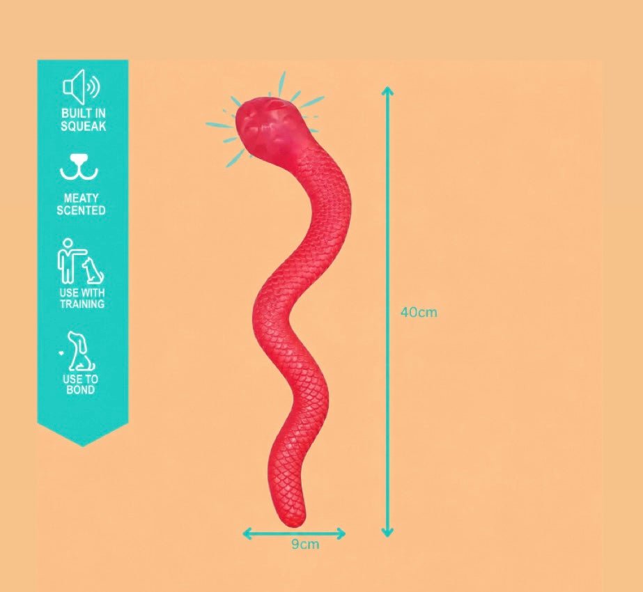 Meaty TPR Long Treat & Snuffle Snake Dog Toy natural dog treat UK