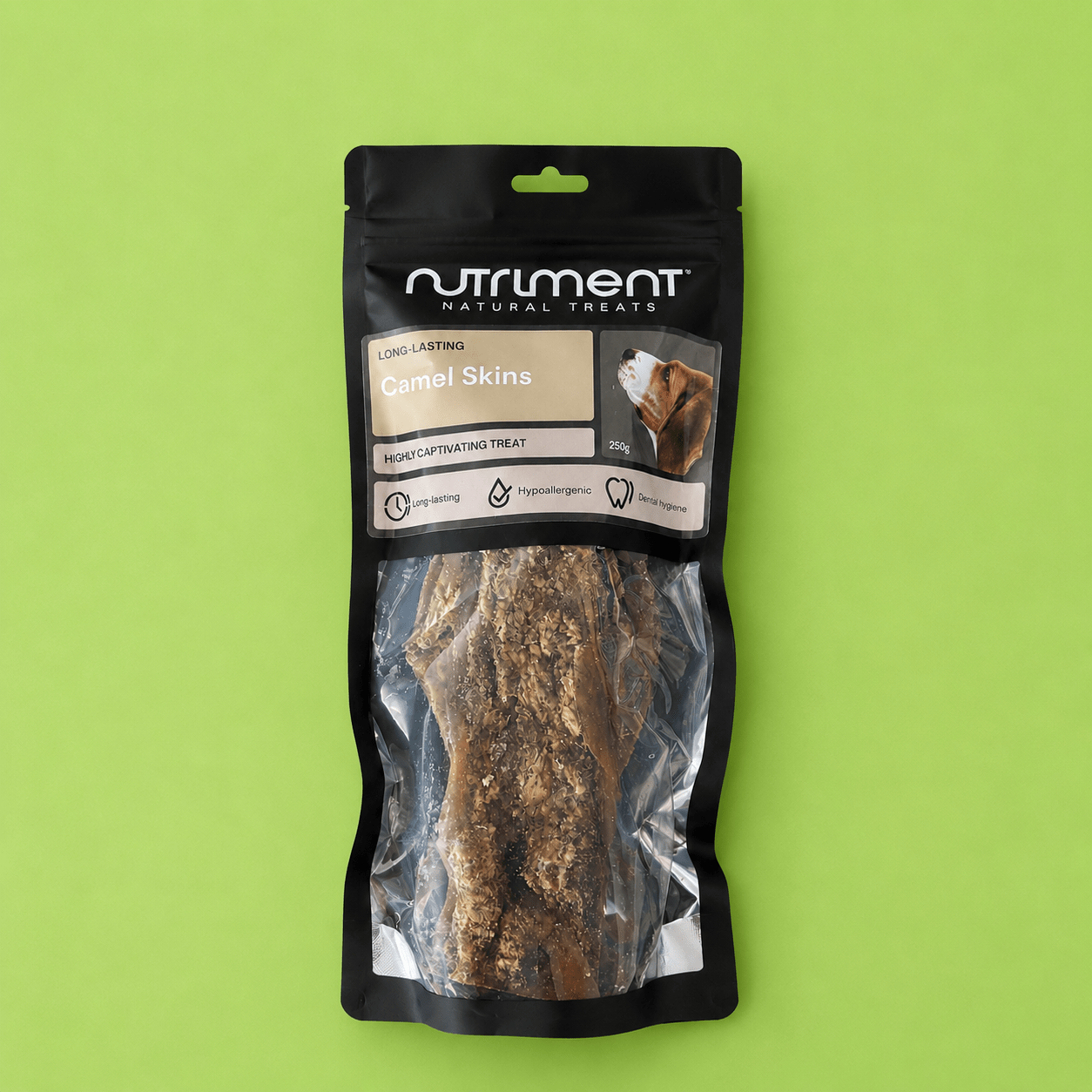 Nutriment Camel Skins 250g natural dog treat UK