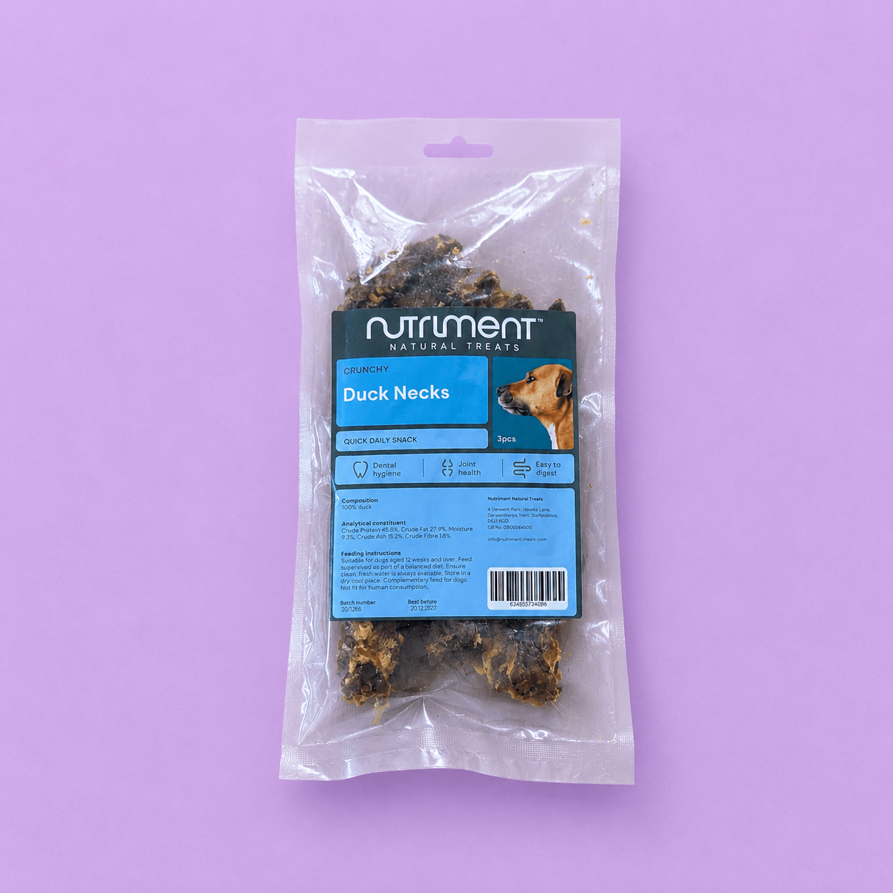 Nutriment Duck Necks natural dog treat UK