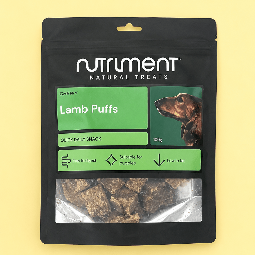Nutriment Lamb Puffs Treats 100g natural dog treat UK