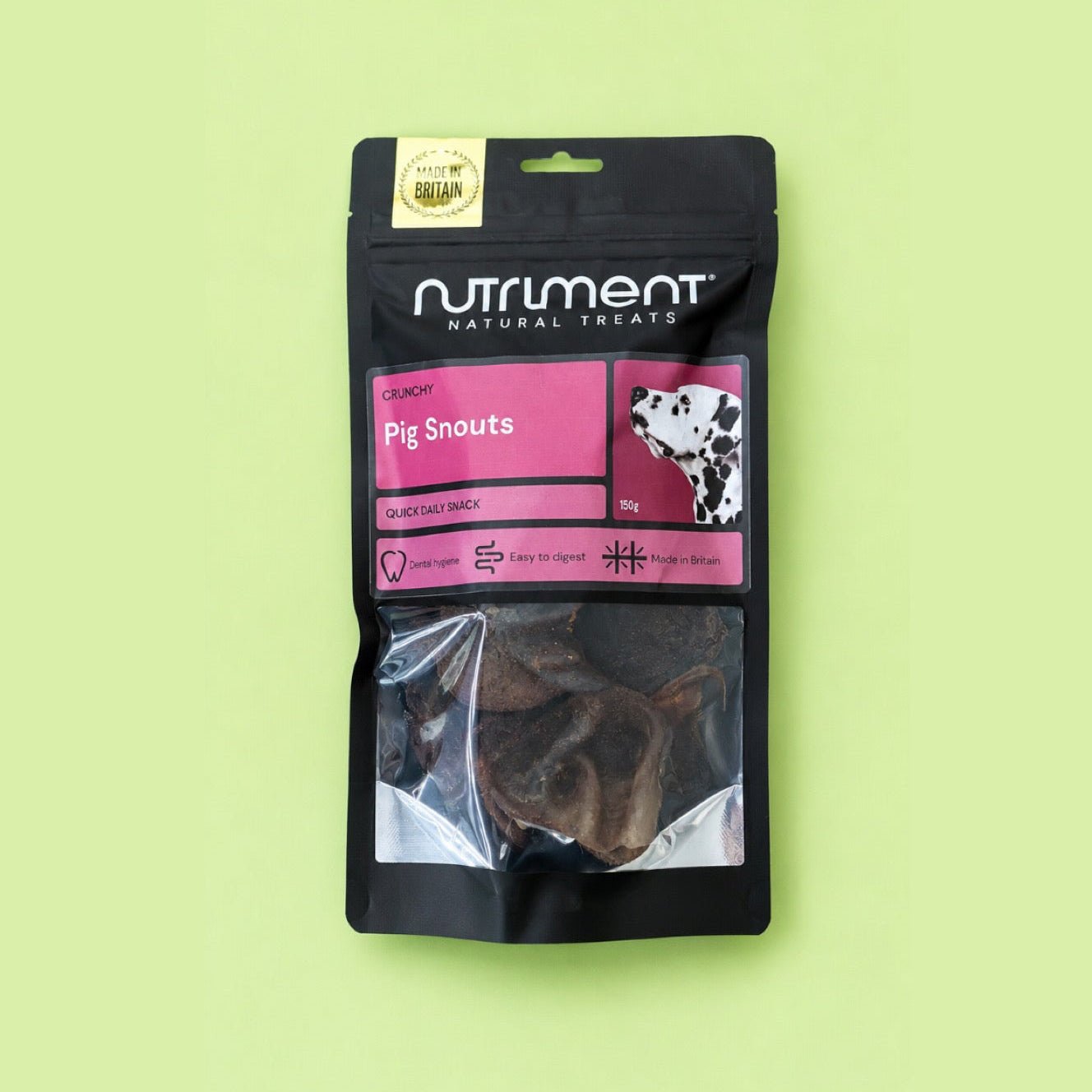 Nutriment Natural Treats - Pig Snouts - 150g natural dog treat UK