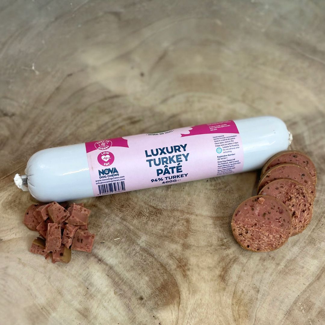 Paddock Luxury Turkey Pate 400g natural dog treat UK