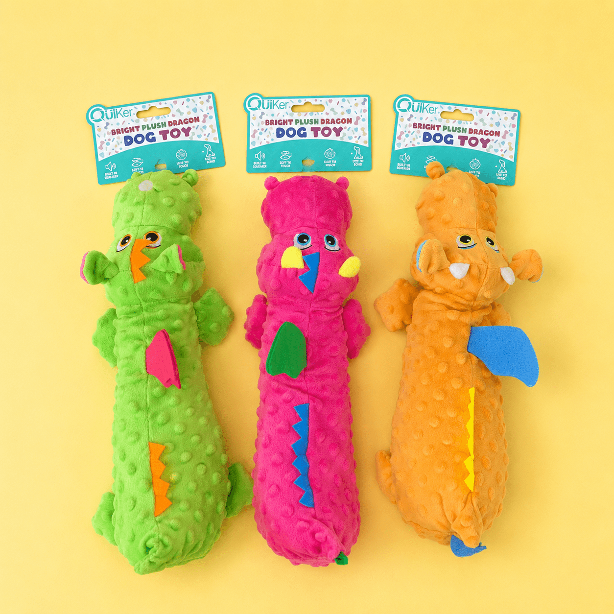 Plush Crinkle & Squeak Dragon Dog Toy natural dog treat UK