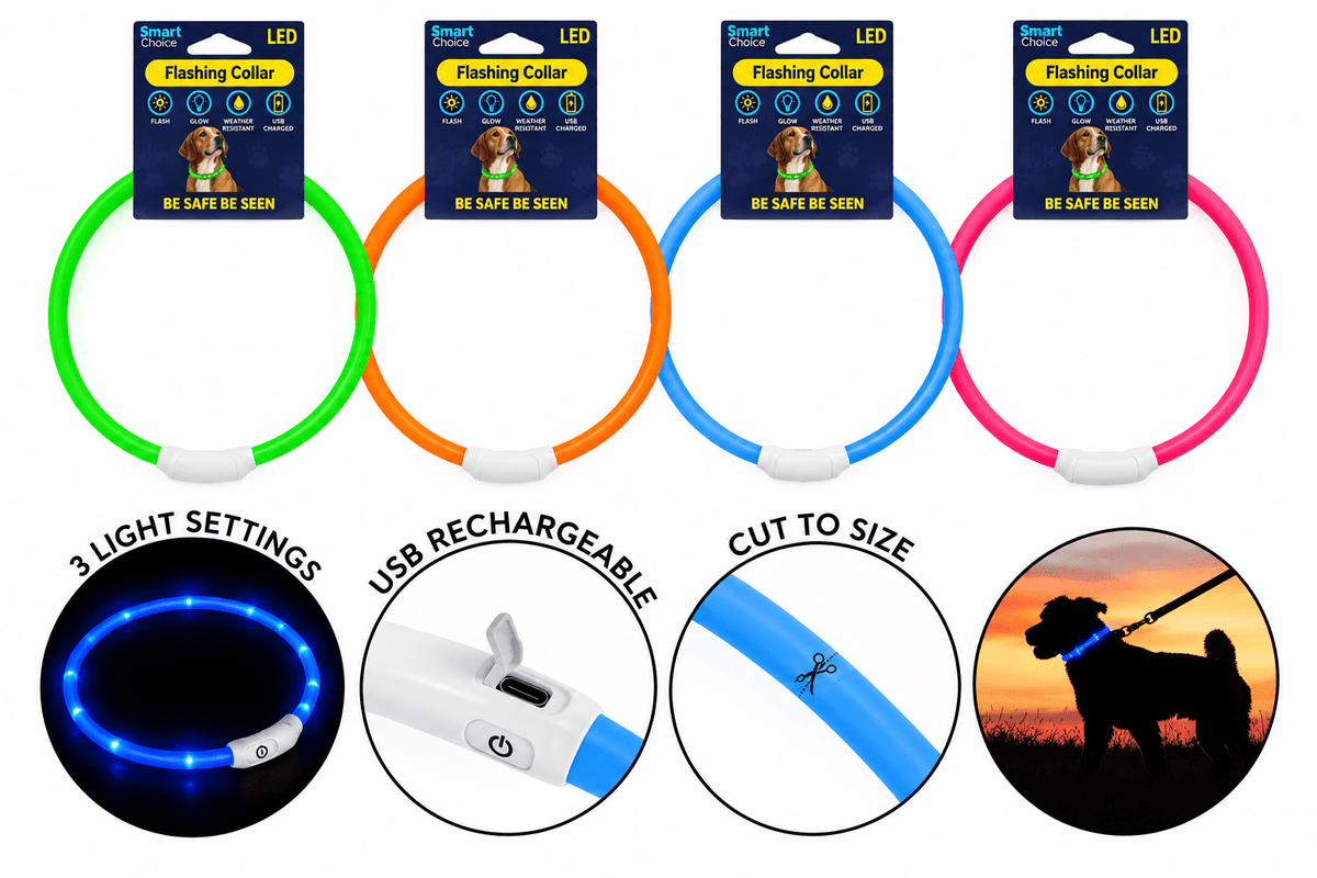 Smart Choice LED Flashing Dog Collar – USB Rechargeable natural dog treat UK