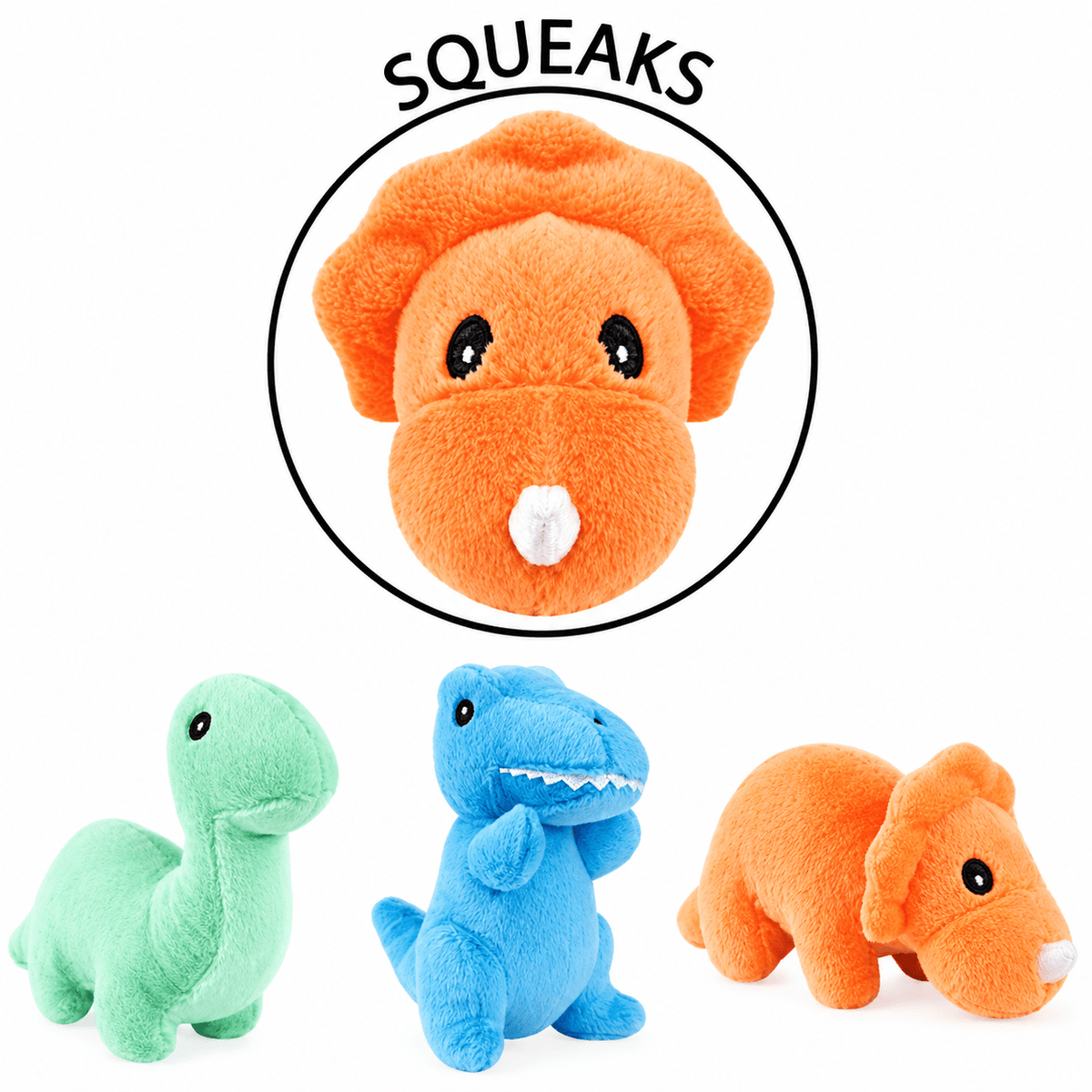 Smart Choice Squeaky Plush Dinosaur Dog Toy – 20cm natural dog treat UK