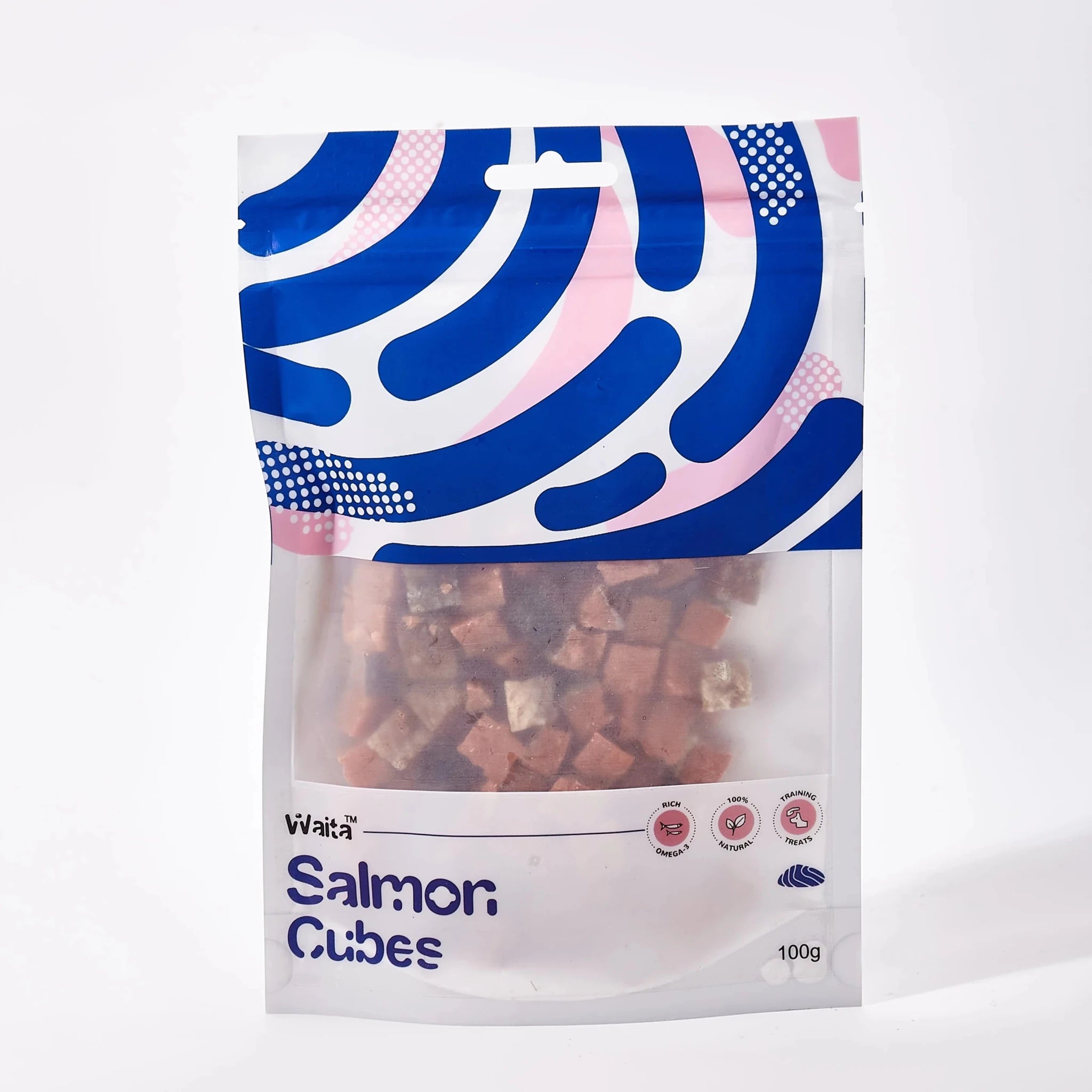 Waita Air Dried Salmon Cube 100g natural dog treat UK