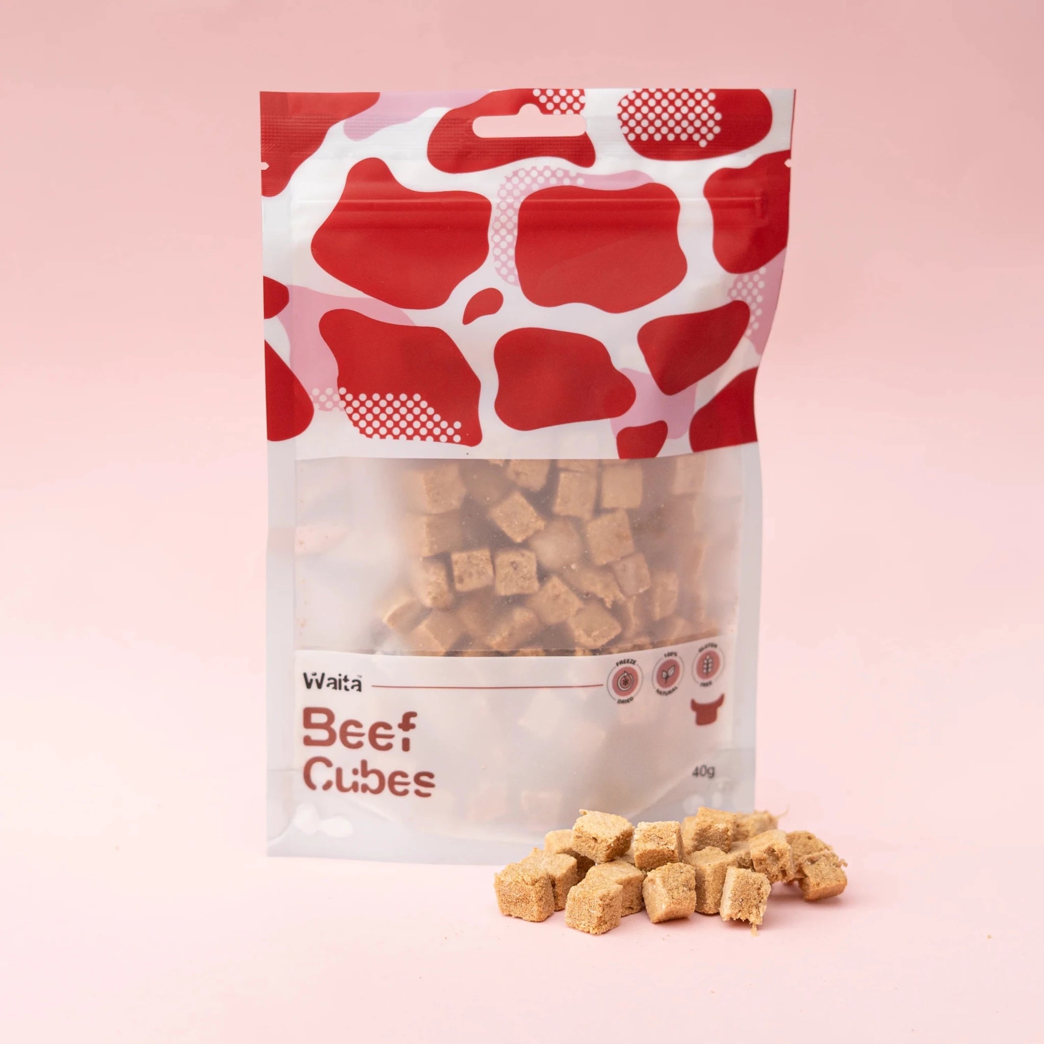 Waita Freeze Dried Beef Cubes 40g natural dog treat UK