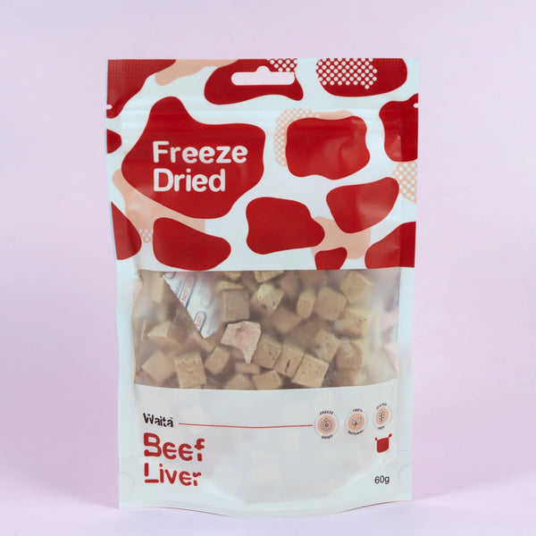 Waita Freeze Dried Beef Liver Cubes 60g natural dog treat UK