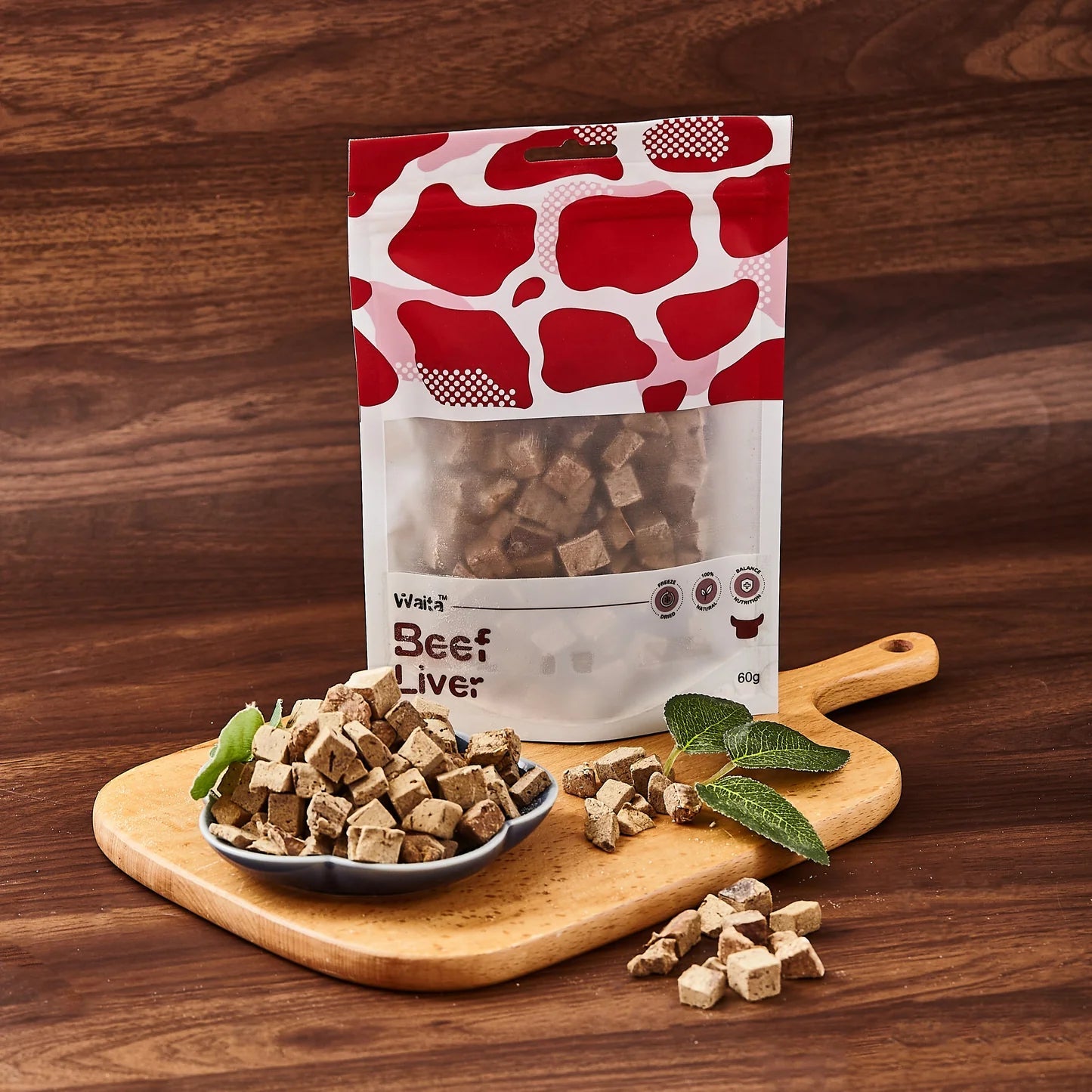 Waita Freeze Dried Beef Liver Cubes 60g natural dog treat UK