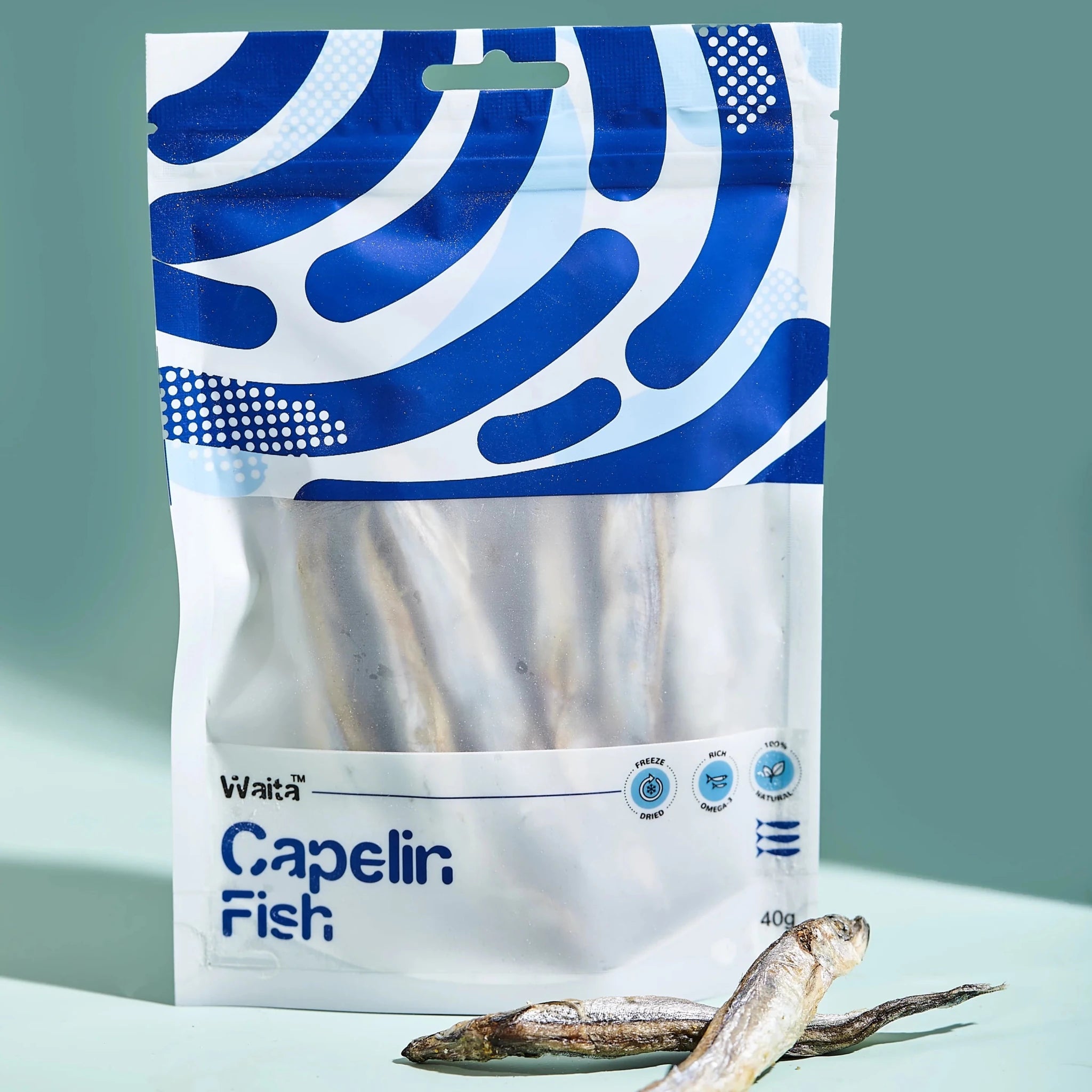 Waita Freeze Dried Capelin 40g natural dog treat UK