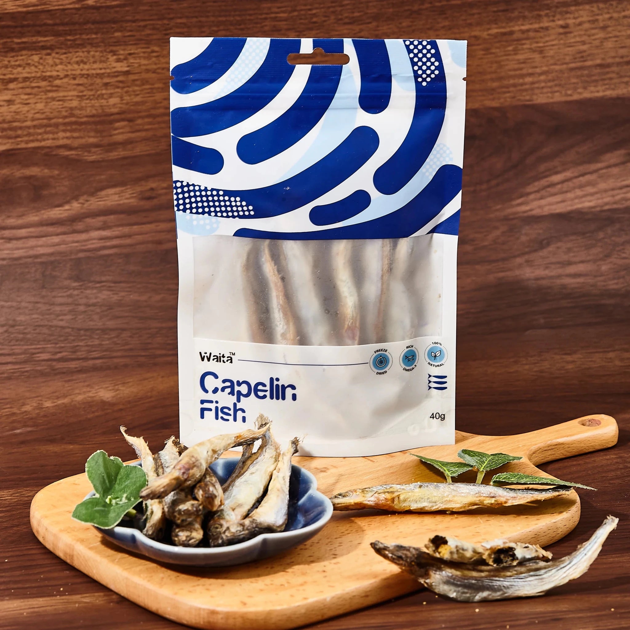 Waita Freeze Dried Capelin 40g natural dog treat UK