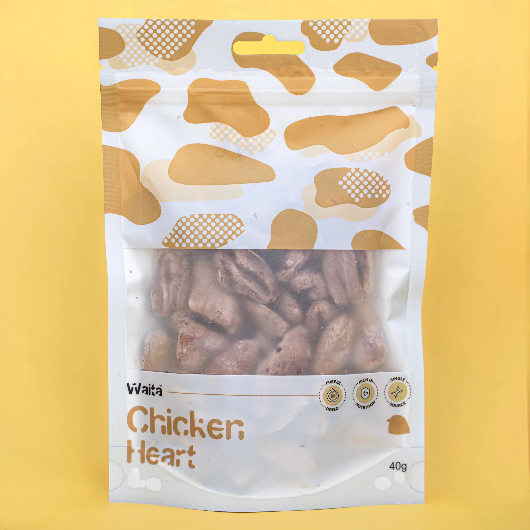 Waita Freeze Dried Chicken Heart 40g natural dog treat UK