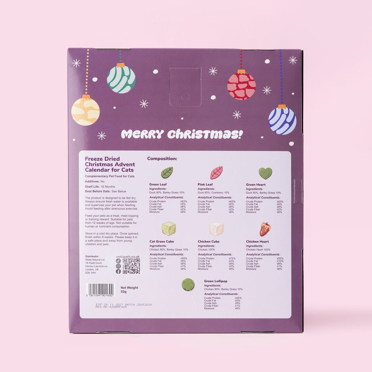 Waita Freeze-Dried Christmas Advent Calendar for Dogs & Cats natural dog treat UK