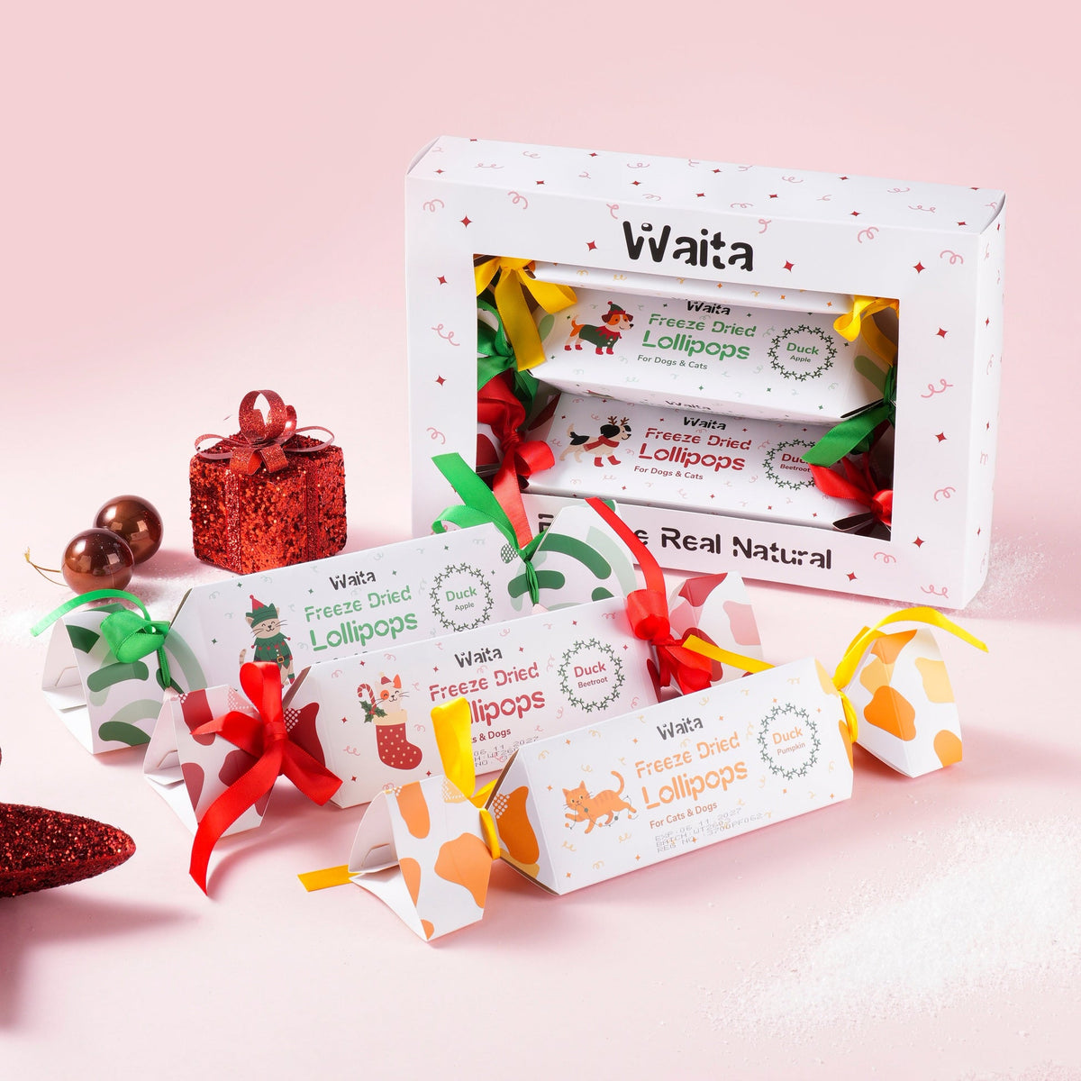 Waita Freeze-Dried Christmas Cracker Gift Box – Dogs & Cats natural dog treat UK