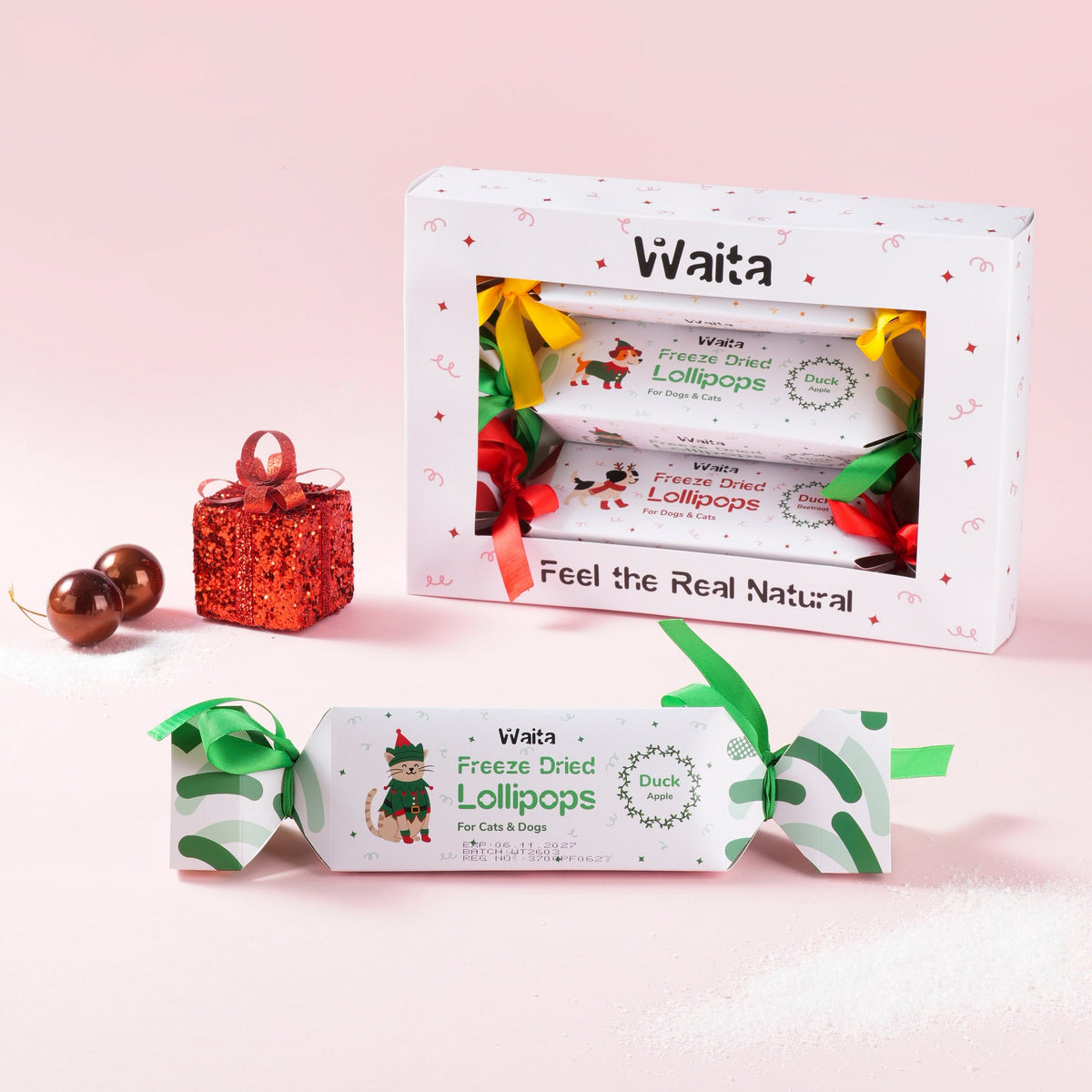 Waita Freeze-Dried Christmas Cracker Gift Box – Dogs & Cats natural dog treat UK