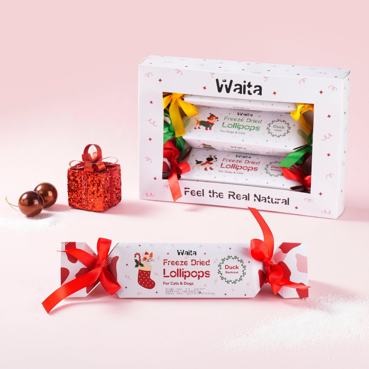 Waita Freeze-Dried Christmas Cracker Gift Box – Dogs & Cats natural dog treat UK