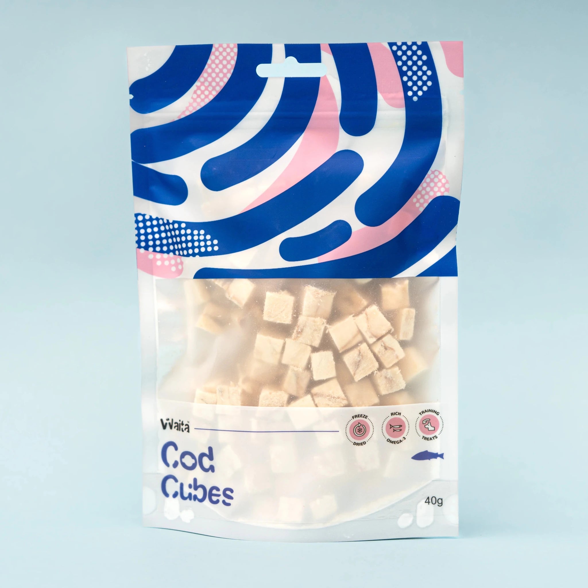Waita Freeze Dried Cod Cubes 40g natural dog treat UK