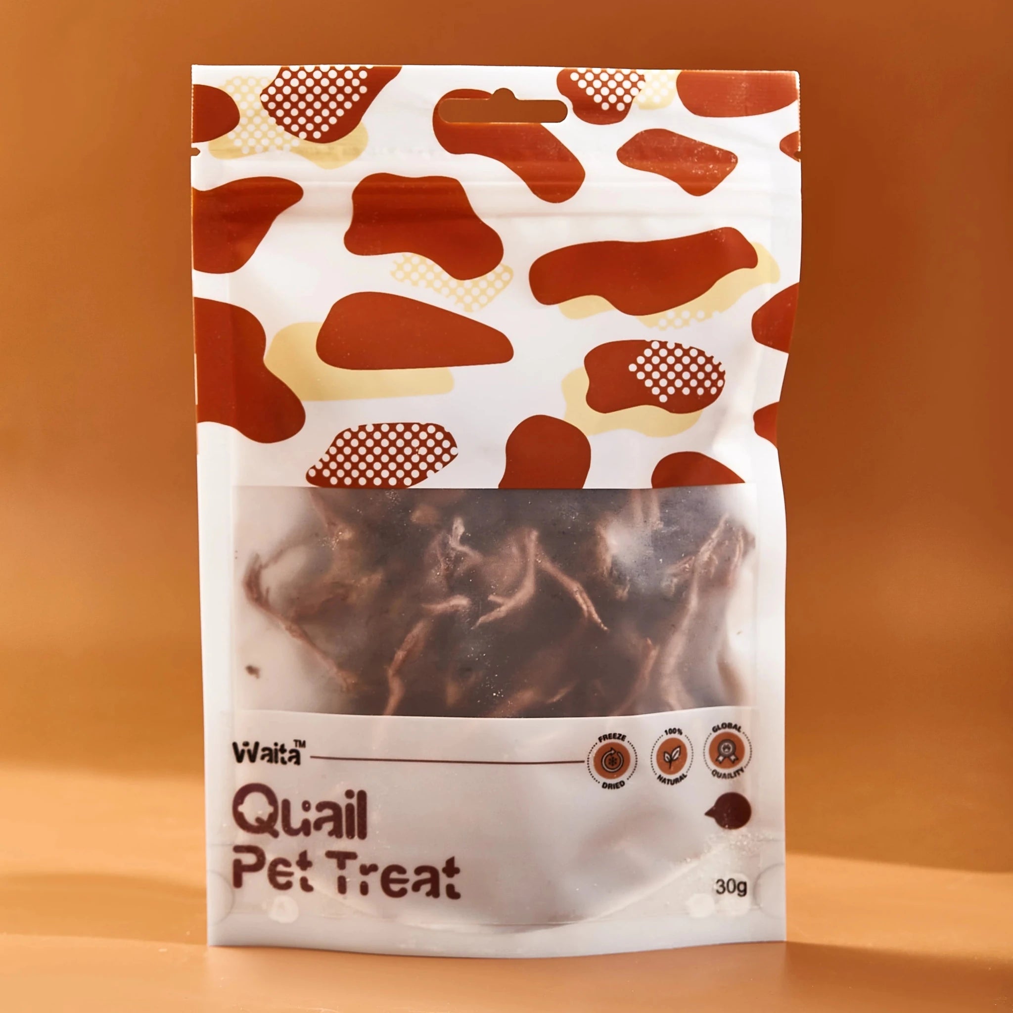 Waita Freeze Dried Quail 30g natural dog treat UK