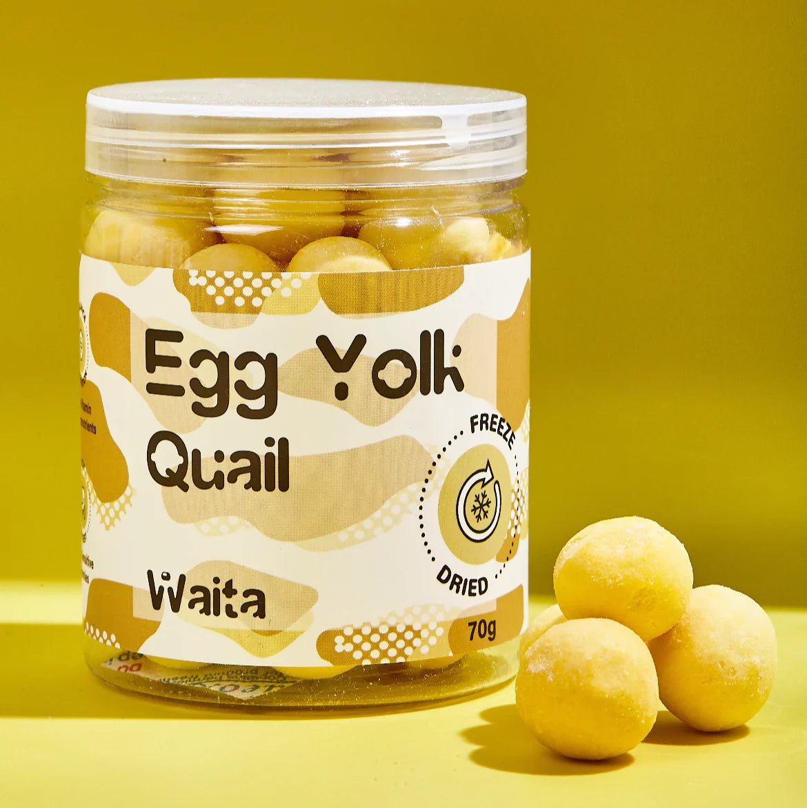Waita Freeze Dried Quail Egg Yolk 70g natural dog treat UK