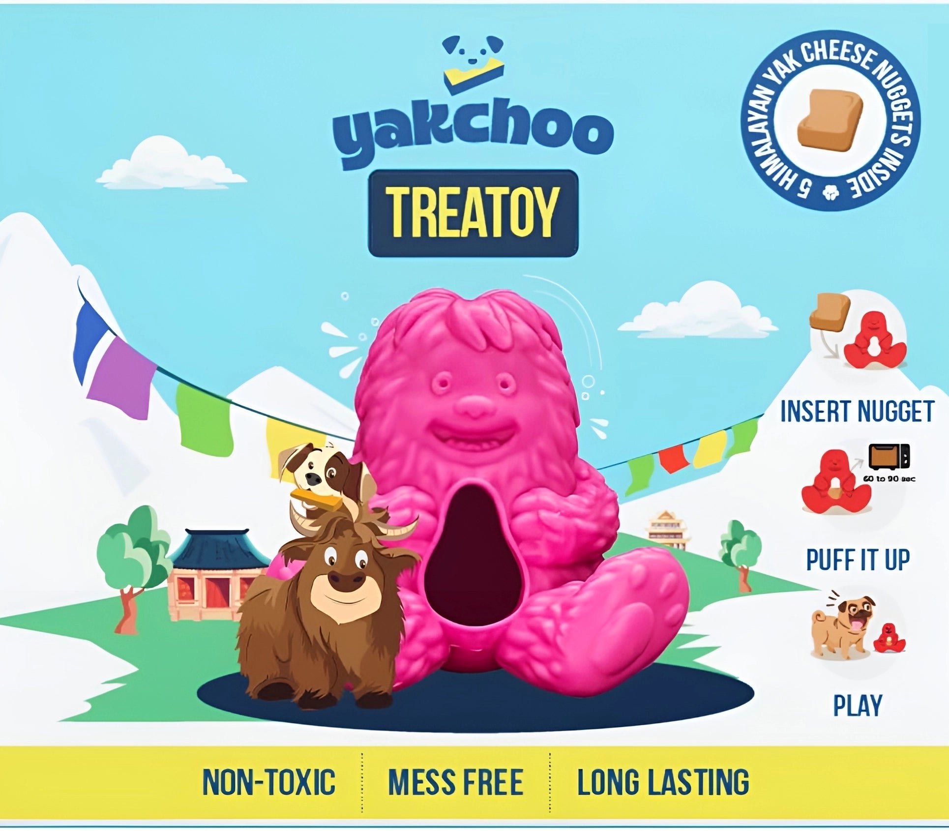 Yakchoo Play Treat toy - Interactive Rubber Dog Treat Toy natural dog treat UK