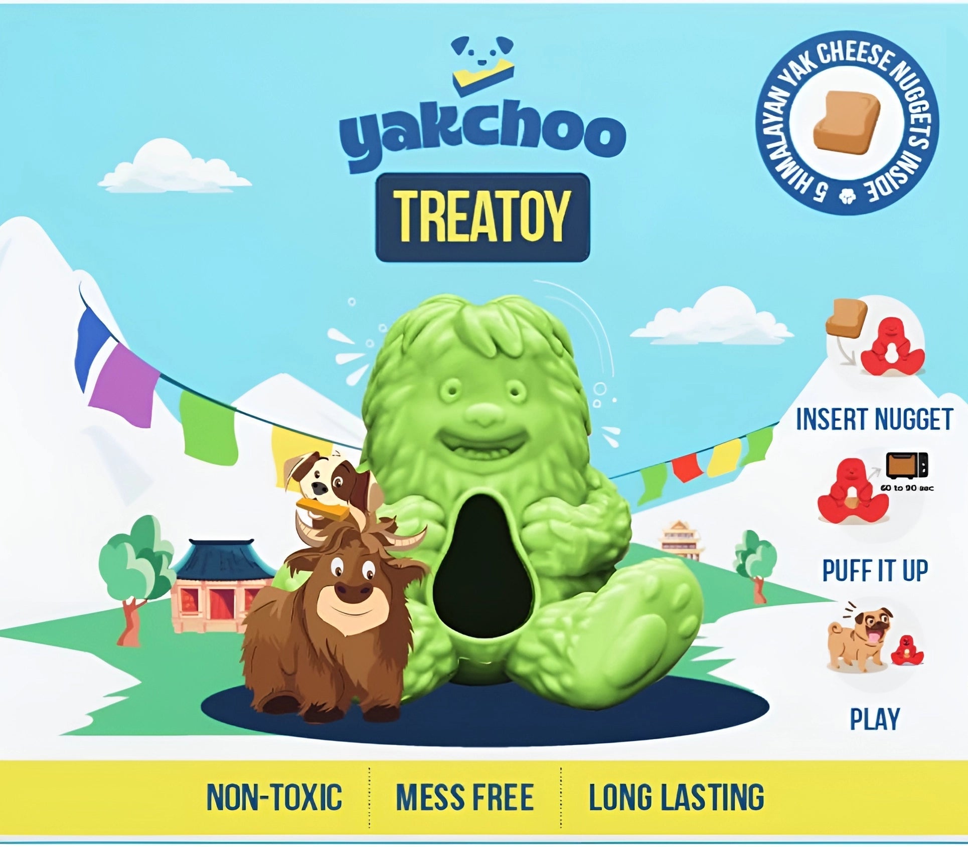 Yakchoo Play Treat toy - Interactive Rubber Dog Treat Toy natural dog treat UK