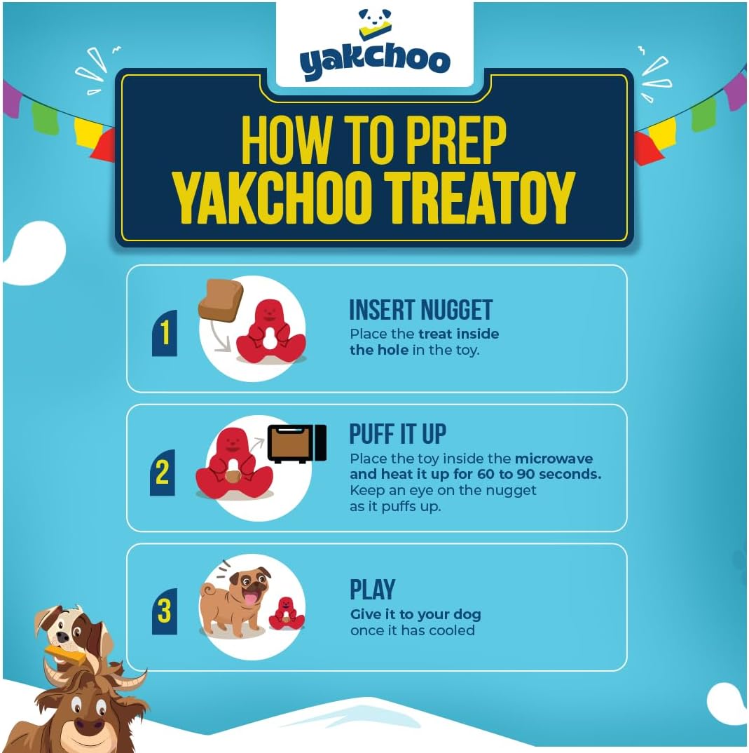 Yakchoo Play Treat toy - Interactive Rubber Dog Treat Toy natural dog treat UK